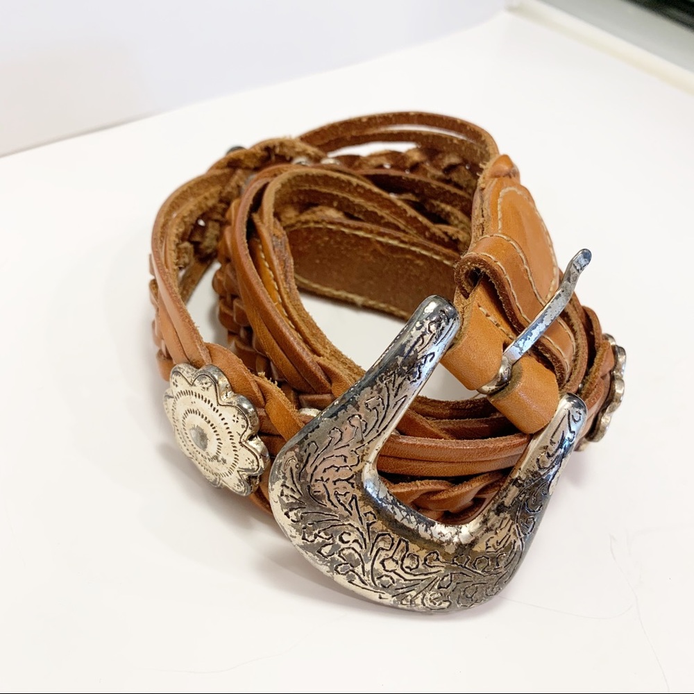 Fossil leather western belt size large